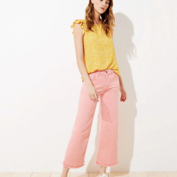 LOFT Denim - Loft Wide Leg Crop Jeans Frayed Hem - New With Tag